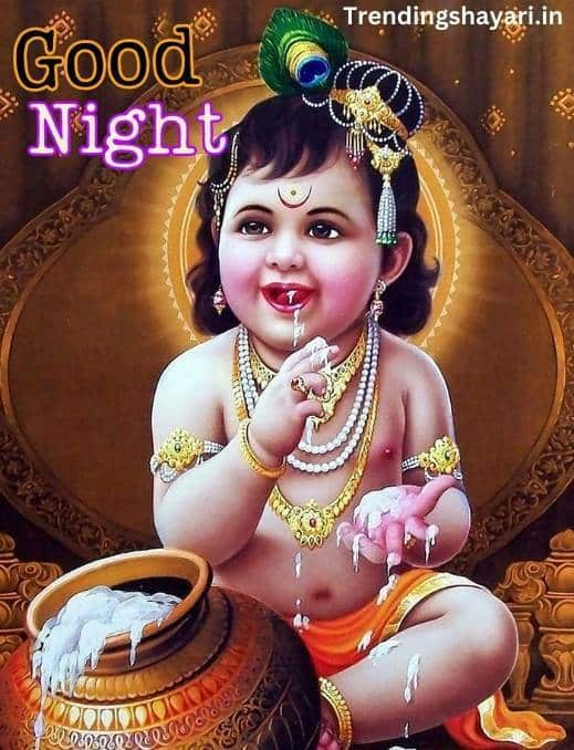 good night krishna images